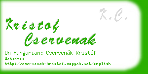 kristof cservenak business card